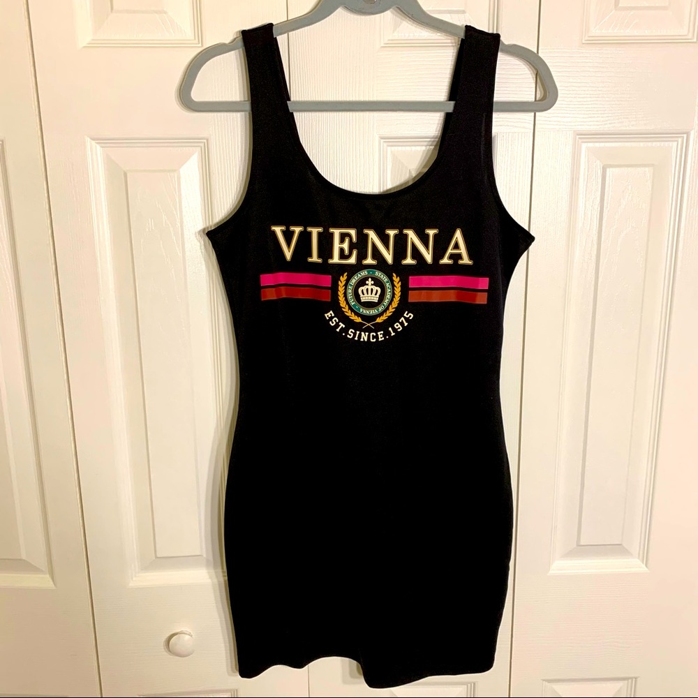 Black Graphic Print Minidress